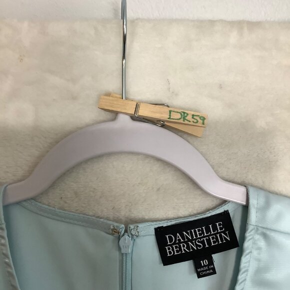 Revolve Danielle Bernstein Light Blue Satin Puff Sleeve Dress Women Size 10 NEW - Picture 9 of 9